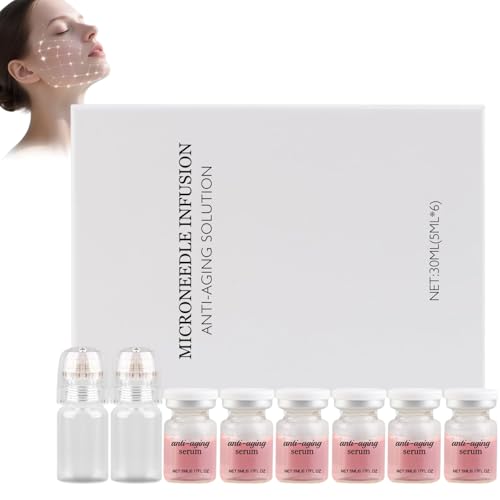 Micro Infusion System für Gesicht, Mikro-Needling Set mit Hyaluronic Acid Serum und Anti-Aging Serum, Feuchtigkeitsspendend für Hautstraffung, Korean Skincare Geschenkset für Frauen und Alle Hauttypen