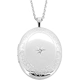 [新宿銀の蔵] ダイヤモンド ガーデン フレーム シルバー 925 ロケット ネックレス (スライドアジャスターベネチアン・刻印する) レディース 写真入れ sv925