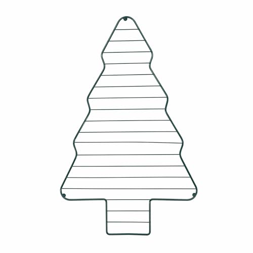 Zenker Christmas Cooling Rack, Christmas Tree Shape, Non-Stick Coating, Wire Baking Rack, Cooling Tray for Cakes Cookies and Food, Xmas Theme, Green, 40.5x25.3x1cm
