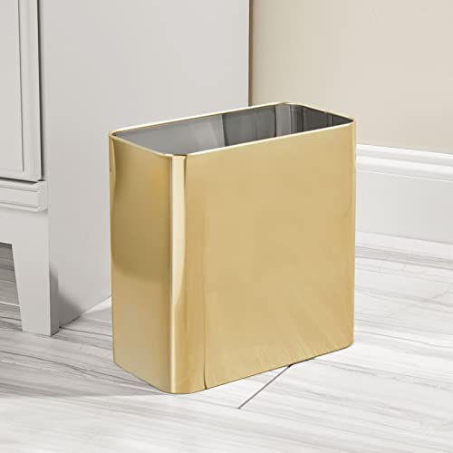 Mdesign 07000MDBAEU Small Metal 2.4 Gallon/9 Liter Trash Can Wastebasket Garbage Bin thumb #2