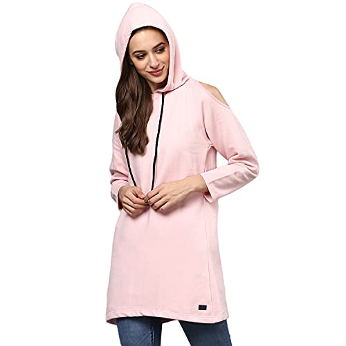 Image of PINACOLADA Women's Sweatshirt with Hoodie Regular Fit for Casual Wear | Cotton Blend Fabric | Hoodie Sweatshirt Crafted with Comfort Fit and High Performance for Everyday Wear