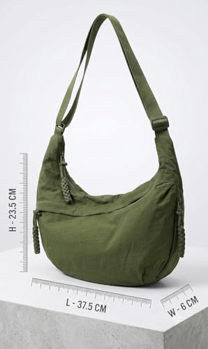 Image of WildHorn Travel Crossbody Crescent Bag for Women | Over-Shoulder Half Moon Sling Purse with Zipper | Unisex Chest Bag & Waist Bag for Daily Travel Use