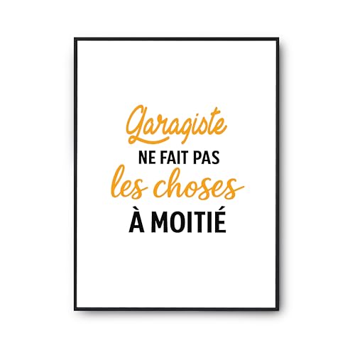 Poster Garagiste drole decoration murale salon et bureau imprimé en France