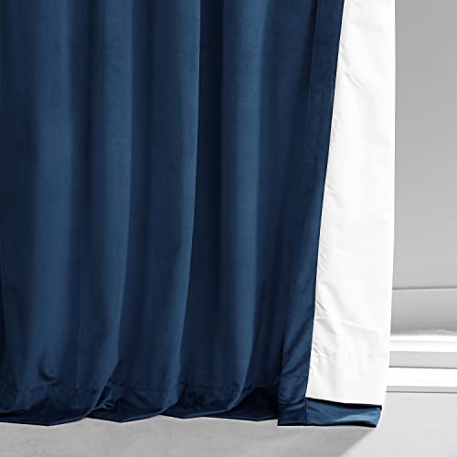 Image of HPD Half Price Drapes Signature Plush Velvet Blackout Curtains for Bedroom (1 Panel), 50W X 84L Hotel Black Out Curtains for Living Room, Thermal Insulated Blackout Curtains, Dreamland Blue