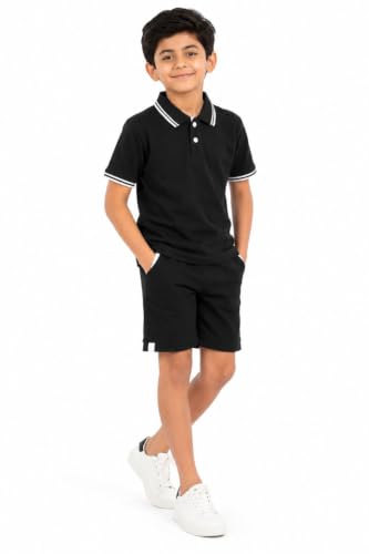 Image of Cotton Polo T-Shirt for Kids Boys Girls Half Sleeve, Regular Fit Tees for Boys Collared Casual Tshirts | Soft & Breathable Biowash Fabric | Half Sleeve
