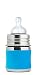Pura Kiki 5 oz / 150ml Stainless Steel Anti-Colic Infant Bottle with Silicone Natural Vent Nipple & Sleeve, Aqua (Plastic Free, NonToxic Certified, BPA Free)