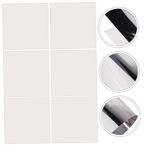 Cabilock 6 Peças decoração decalque da parede do espelho quadrado adesivo de parede quarto cozinha a