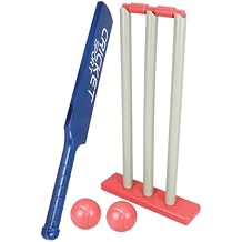 Sosoport Kids Cricket Bat and Ball Set with Base Indoor Outdoor Fun Sports Game for Parent-Child Interaction and Hand-Eye Coordination Training