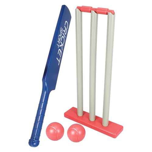 Sosoport Cricket Bat Plastic Cricket Bat and Ball Set Beach Cricket Stand Hand-Eye Coordination Cultivation Sports Game for Boys Girls