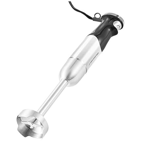 Elite Gourmet EHB1062 Variable Step-less Speed Immersion Hand Blender 500 Watts with Turbo, Stainless Steel Blades, Pressure Controlled Stick Mixer, Sauces, Soup, Smoothies, Baby Food, Stainless Steel Cover
