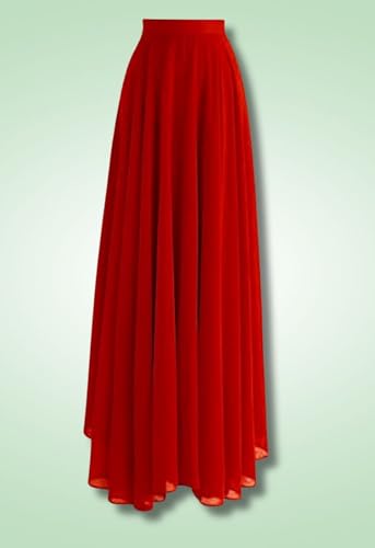 Image of Women's Full Length Georgette Long Skirt- Lehenga with 8 Meters Maxi Flare