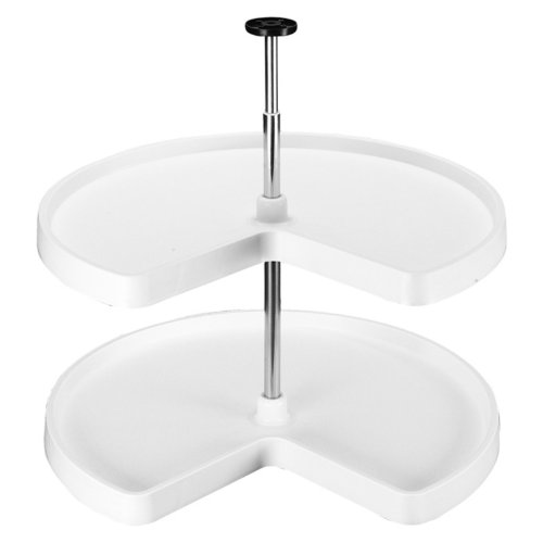 Rev-A-Shelf 28in Kidney Shaped Lazy Susan 2 shelf set Almond