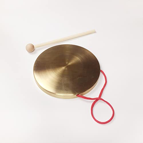 Eringogo Brass Instruments 4 Inch Gong With Mallet& Hanging String, Chinese Wind Gong Hanging Chau Gong With Great Resonance, Gong Percussion Instrument For Home, Office, Shop Opening "Gong 4""" #TOP4