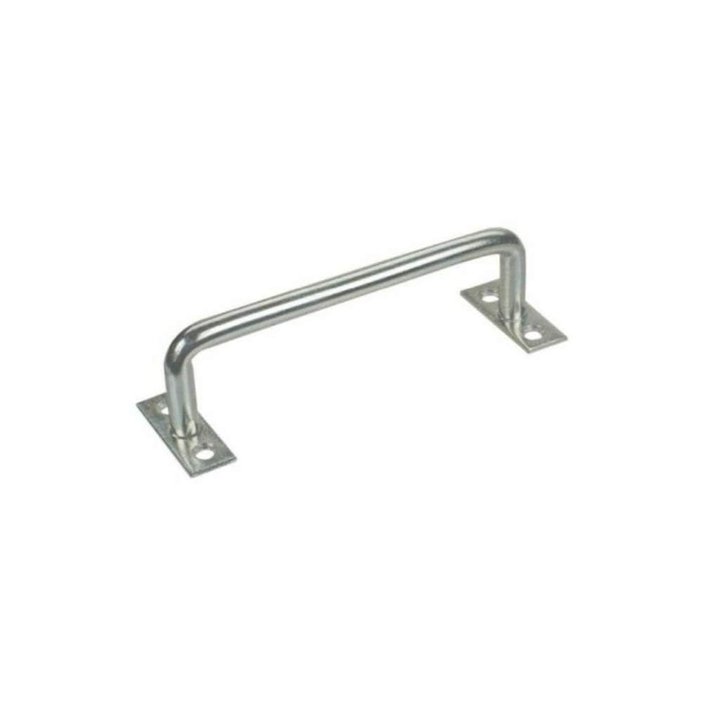 Sturdy Pull Handle - Galvanised Metal - Grab Cabinet Rail Gate Handle - 160mm Size - Silver