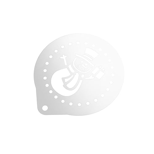 PRETYZOOM Stainless Steel Coffee Printing Mold for Latte and Cupcake Decorating Stencil - Christmas Snowman Template