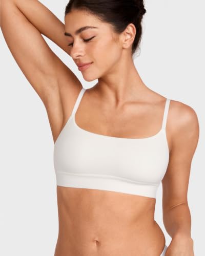 Image of INLYRIC Women's Cotton Bralette - Wireless Unlined Sleep Comfortable Seamless Cami Bra