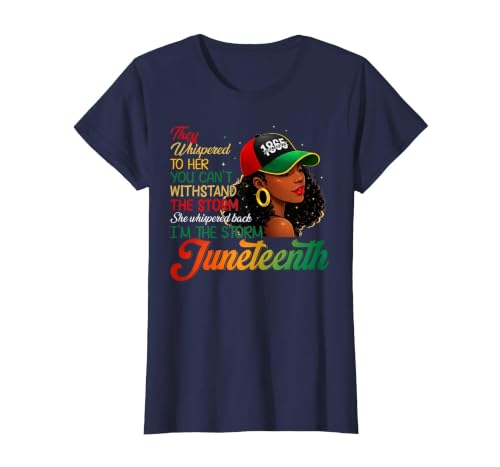 Juneteenth Shirts I'm The Storm Black Women Black History T-Shirt, Women, Navy Blue, Large