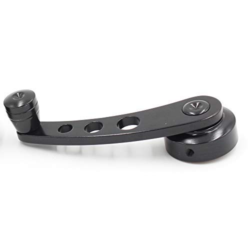 dkvaess 2Pcs Universal Car Window Handle Winder Riser Replacement Winder Crank Riser Window Handles Aluminum Alloy (Black) - Thumbnail 3
