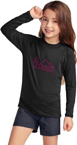 Image of TSLA Girls Long Sleeve Rash Guard Shirt, UV /SPF Water Beach Surf Swim Top, UPF 50+ Sunscreen Swimwear Shirts