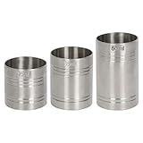 Rink Drink Stainless Steel Thimble Measure Set - 25/35/50ml - 3pc Metal Alcohol Shot Cocktail Spirit Wine Gin Drinks Measure Measuring Cup