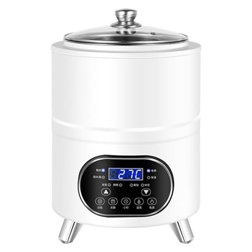ZEEKYFOR Yogurtera eléctrica Doméstica con Temporizador y Control de Temperatura. Fermentadora Digital para Vino de Arroz, Ensalada de Frutas y Leche White 12L