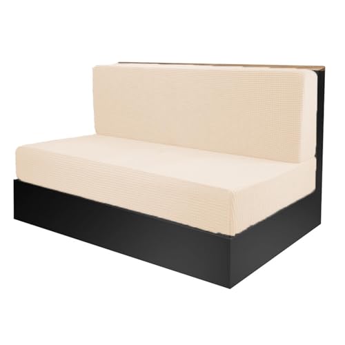 Housse de coussin extensible polyester jaune lot de 4 pour canapé de salon