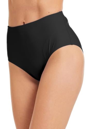 Micosuza Women's Swim Bottom High Waist Retro Basic Full Coverage Bikini Tankini Swimsuit Briefs2