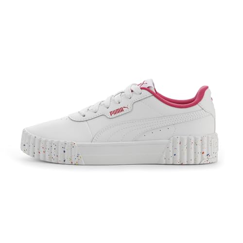 PUMA Carina Shoes Sneaker, White-Pink AH25, 6.5 US Unisex Big Kid