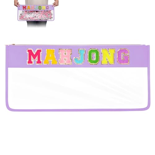 Bolsa Transparente para Fichas de Mahjong, Color Morado