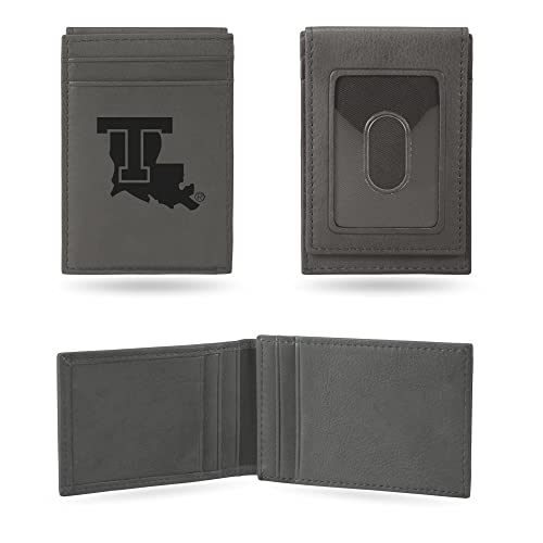 Image of Rico Industries NCAA Gray Laser Engraved Front Pocket Wallet - Compact /Comfortable /Slim