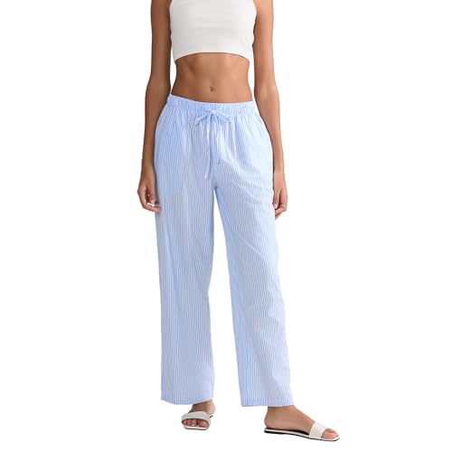 Women Linen Palazzo Pants Summer Boho Wide Leg High Waist Casual Pant 2025 Travel Pants Women Baggy Pants2