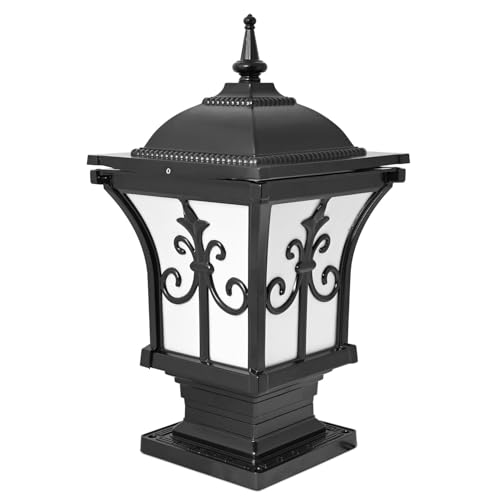 Image of GIGAWATTS ‎TRISHUL Outdoor Gate Light - 101% Rust & Waterproof Die-Casting Aluminium Exterior Piller Lamp Base Mount for Garden, Boundary Walls & Home Entrances (B22 Holder, Bulb Not Included, Black)