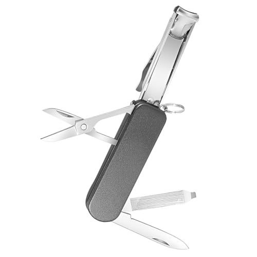 ZENQARI 1 Pieza, Cortaúñas Profesional De Acero Inoxidable Multifuncional, Con Mango Ancho Para Un Mejor Control, Diseño Ergonómico Para Uñas De Manos Y Pies, 5.5cm, Negro