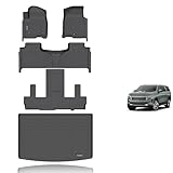 KELCSEECS® Floor Mats & Cargo Liner Custom for 2021-2026 Chevrolet Suburban/GMC Yukon XL 7 Seats with 2nd Bucket Seats All Weather Protection TPE Liners Full Set Chevy Suburban Accessories Black