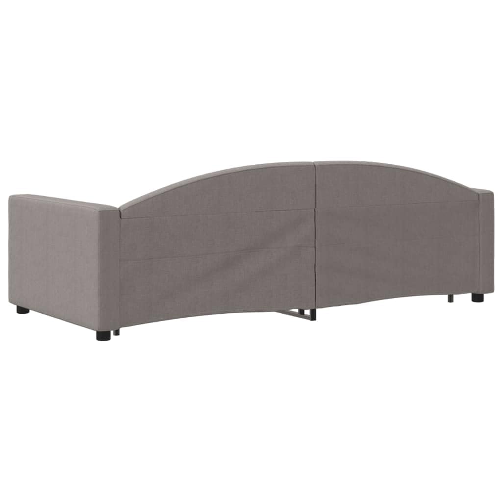 Letto da giorno estensibile, 90 x 200 cm, in tessuto tortora, con rete a doghe, struttura stabile per camera degli ospiti, divano letto salvaspazio con robusto telaio imbottito e design
