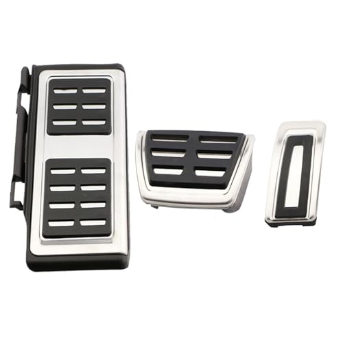 SROUPSUTKK Cubierta de Pedales Acero Inoxidable for Coche, Compatible for VW Passat B8 B9 Edición Limitada Variante VIII 2015-2023 Piezas de la Cubierta del Pedal(3Pcs AT with Rest)