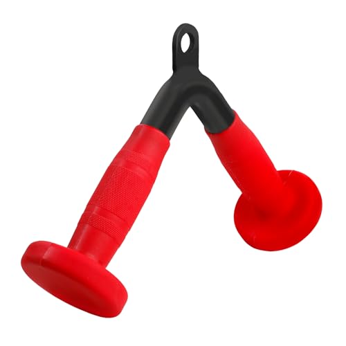 E.T.ENERGIC V-Shaped Bar with PU Grip, Environmentally Odorless, V Bar LAT Pull Down Cable Machine Attachment for Weight Workout Tricep Pull Down Attachment for Home Gym, Black+Red