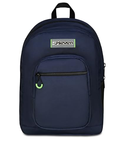 Seven Zaino Scuola Freethink, Blu, Doppio Scomparto Con Tasca per PC e Tasca per Borraccia, 34L, Scuola Media e Superiore, Zaino Ragazzo e Ragazza