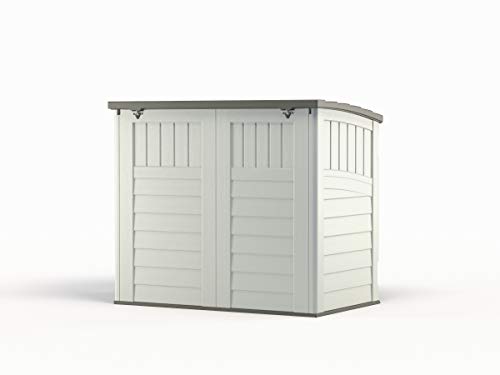Suncast Horizontal Outdoor Storage Shed For Backyards And Patios 34 Cubic Feet Capacity For Garbage Cans, Tools And Garden Accessories, No Size, Vanilla #TOP7