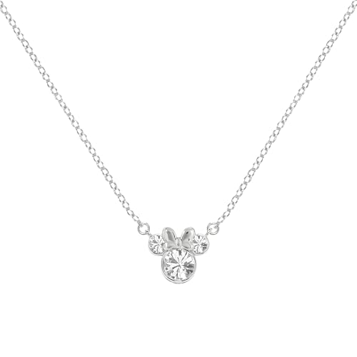 Collier Minnie Mouse en argent précieux et son cristal d'avril d'une pureté rare