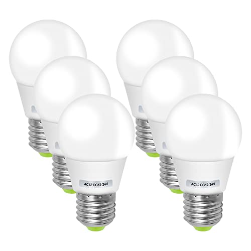 Warmweiss Glühbirne E27 3W LED Äquivalent 30-40 Watt AC12V/DC12-24V Niederspannungs lampe für Garten Marine RV Off Grid Solar System Beleuchtung Innenbeleuchtung 6er-Pack [MEHRWEG] Cover