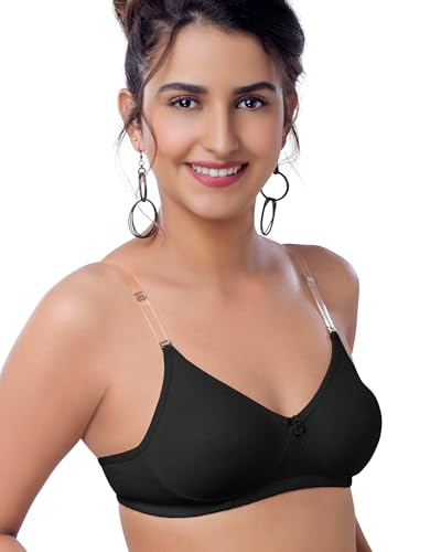 Image of Brida Breathable Cotton Non-Padded Transparent Bra - Comfortable, Stylish, and Lightweight Lingerie for Women - Monica