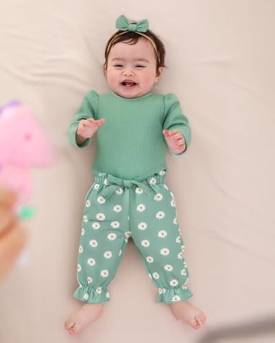 Mioglrie Baby Girl Clothes Newborn Girl Fall Winter Outfits Pants Set Preemie Clothing Headband 0 3 6 12 18 Months3