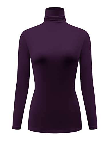 Image of Kindcall Casual Turtleneck Tops Lightweight Long Sleeve Soft Thermal Shirts for Women