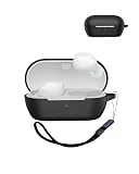 Custodia per auricolari Sony WF-C710N con cancellazione attiva del rumore, protezione antiurto in silicone di alta qualità, porta di ricarica touch accessibile, LED frontale visibile con cordino, nero
