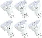 GU10 LED Dimmable Bulb, 5000K 650LM Daylight White LED Light Bulb,7W Track Lighting Bulb(50W Halogen Equivalent), GU10 Led Spotlight Bulb for Kitchen, Living Room, Office, 6 Pack, ETL Listed