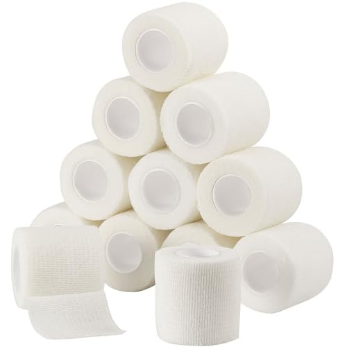 Sagafly Bandage Autoadhésif cohésifs Bandes 5 cm x 4,5 m, 12 Rouleaux Elastique Bandage Medical Animal Sports Bande pour les Premiers Soins, les Sports, les Chevaux,...