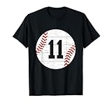 baseball numero #11 palla vintage per giocatori di baseball regalo maglietta