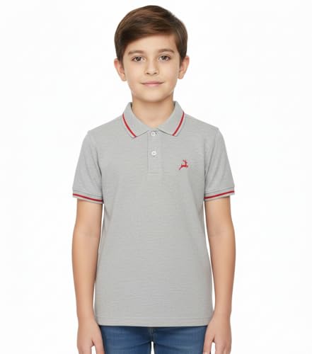 Image of Cloth Theory Boys Cotton Polo T-Shirt for Kids Regular Fit Half Sleeve Casual Summer Polo Neck T-Shirt