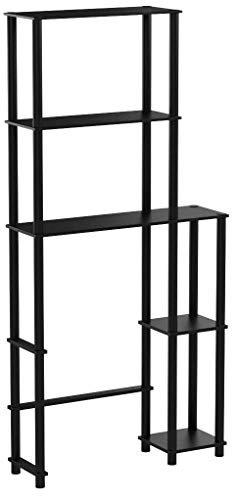 Furinno Turn-N-Tube with 5 Shelves Toilet Space Saver, Espresso/Black